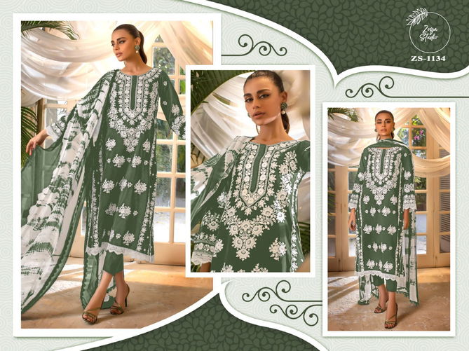 ZS 1134 Embroidery Georgette Pakistani Readymade Suits Catalog